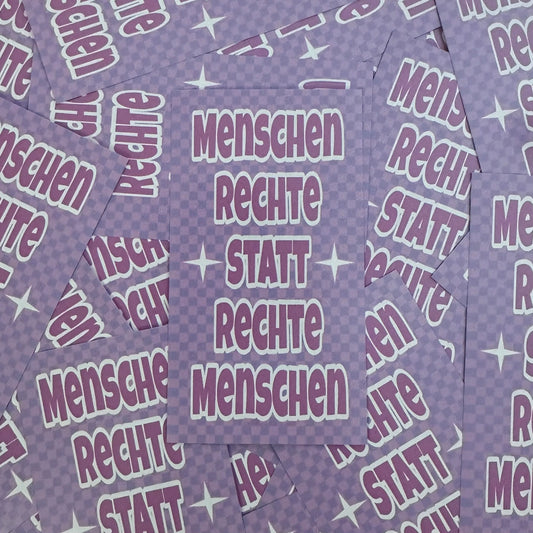 Sticker „Menschenrechte statt Rechte Menschen“