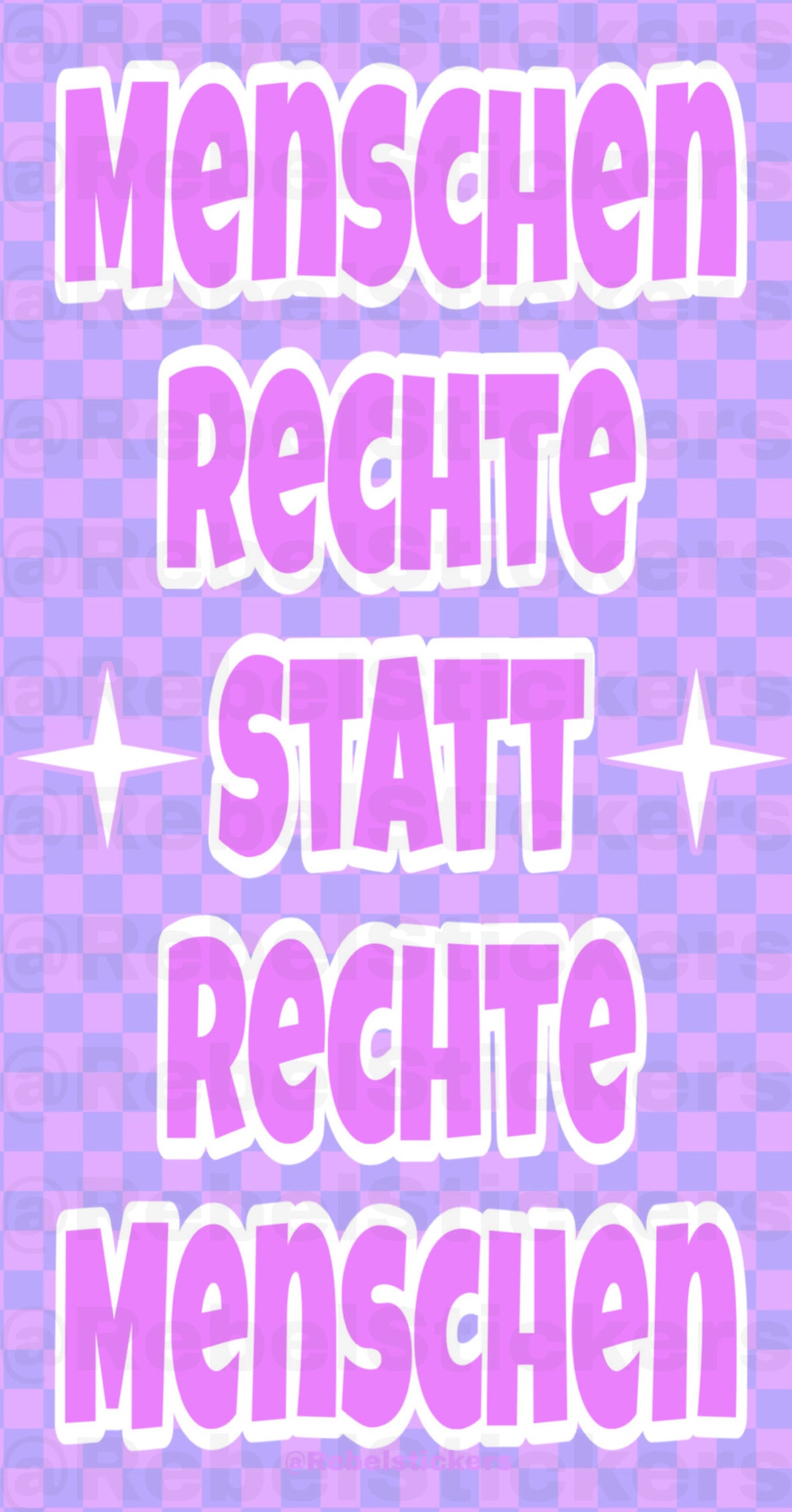Sticker „Menschenrechte statt Rechte Menschen“