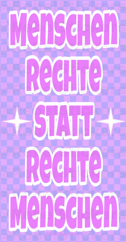 Sticker „Menschenrechte statt Rechte Menschen“